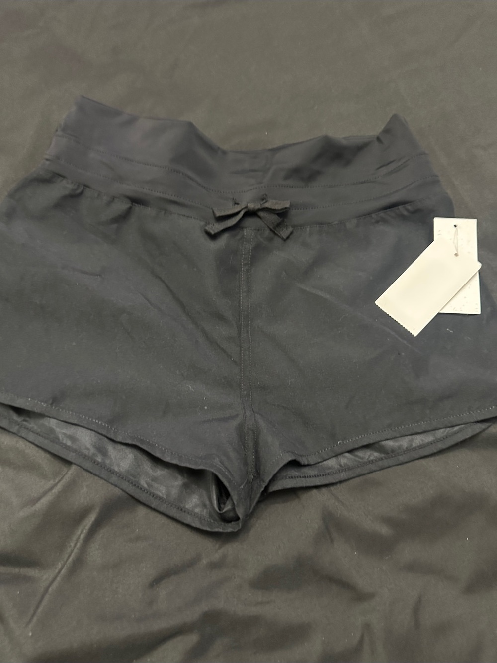 Girls' Black Athletic Shorts with Stretch Waistband